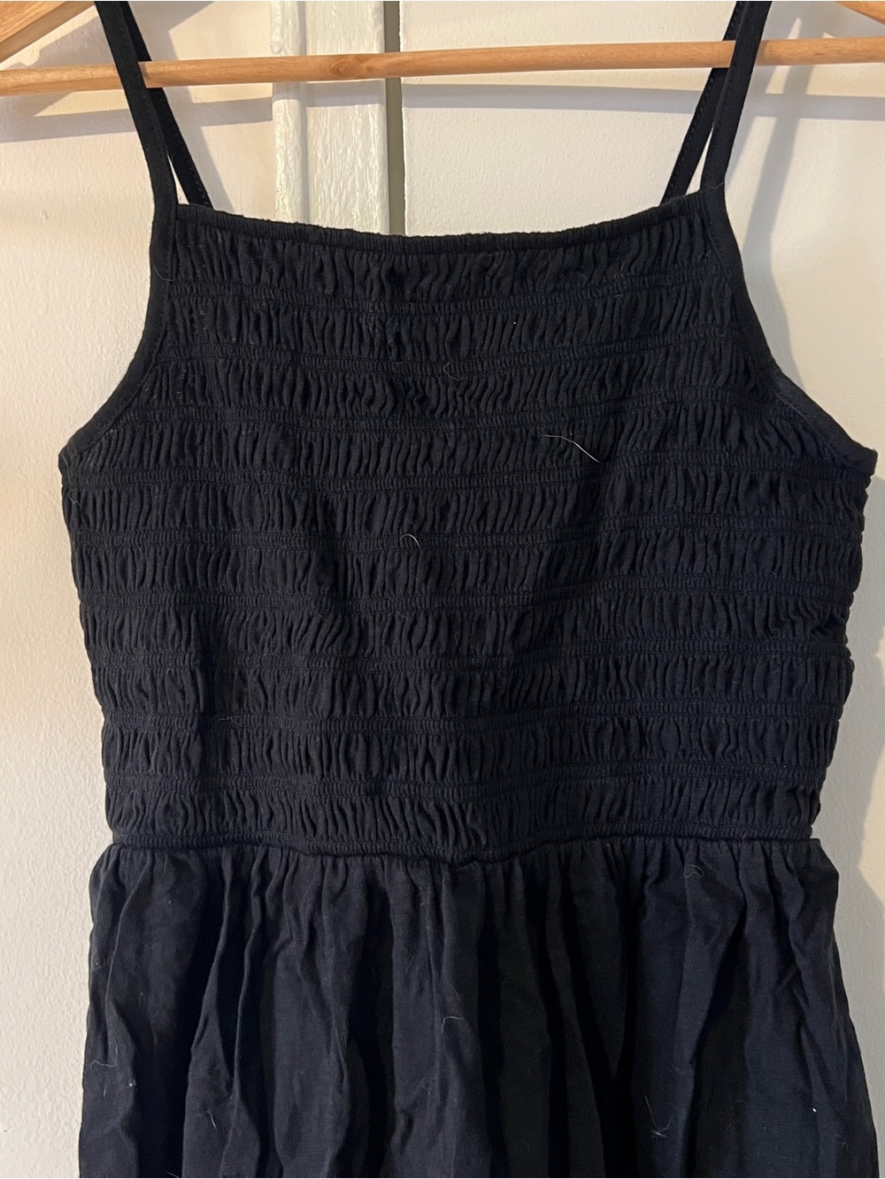 Gap Black Smocked Mini Dress Size S NWT